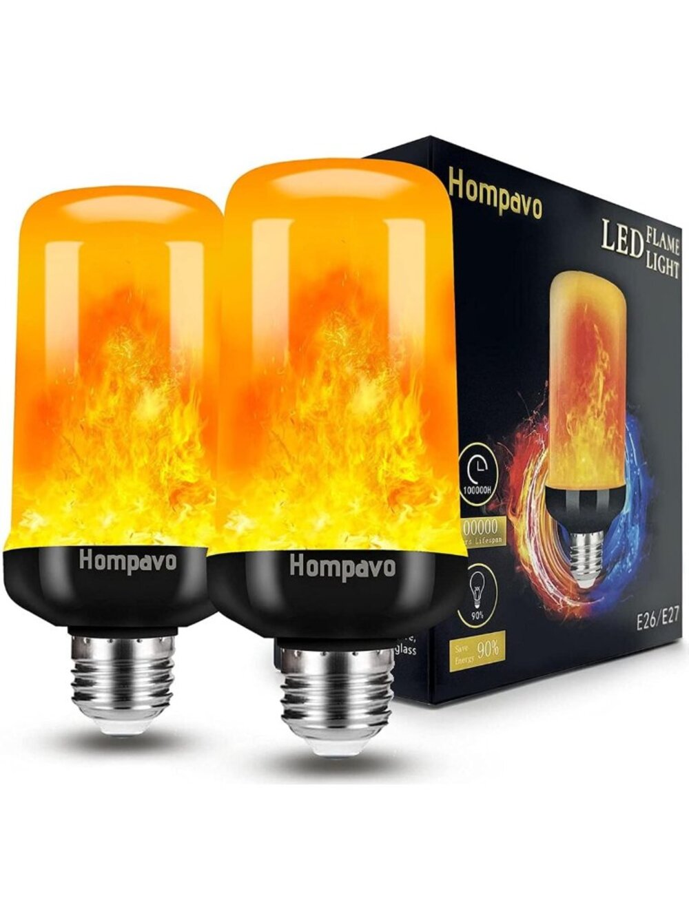 Flame Effect Light Bulbs for Home Decor - Unique Upside Down Design, Warm Glow